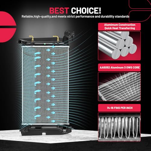 Image of BDFHYK CU2428 Aluminum Radiator for Toyota Corolla, Matrix 2005-2008
