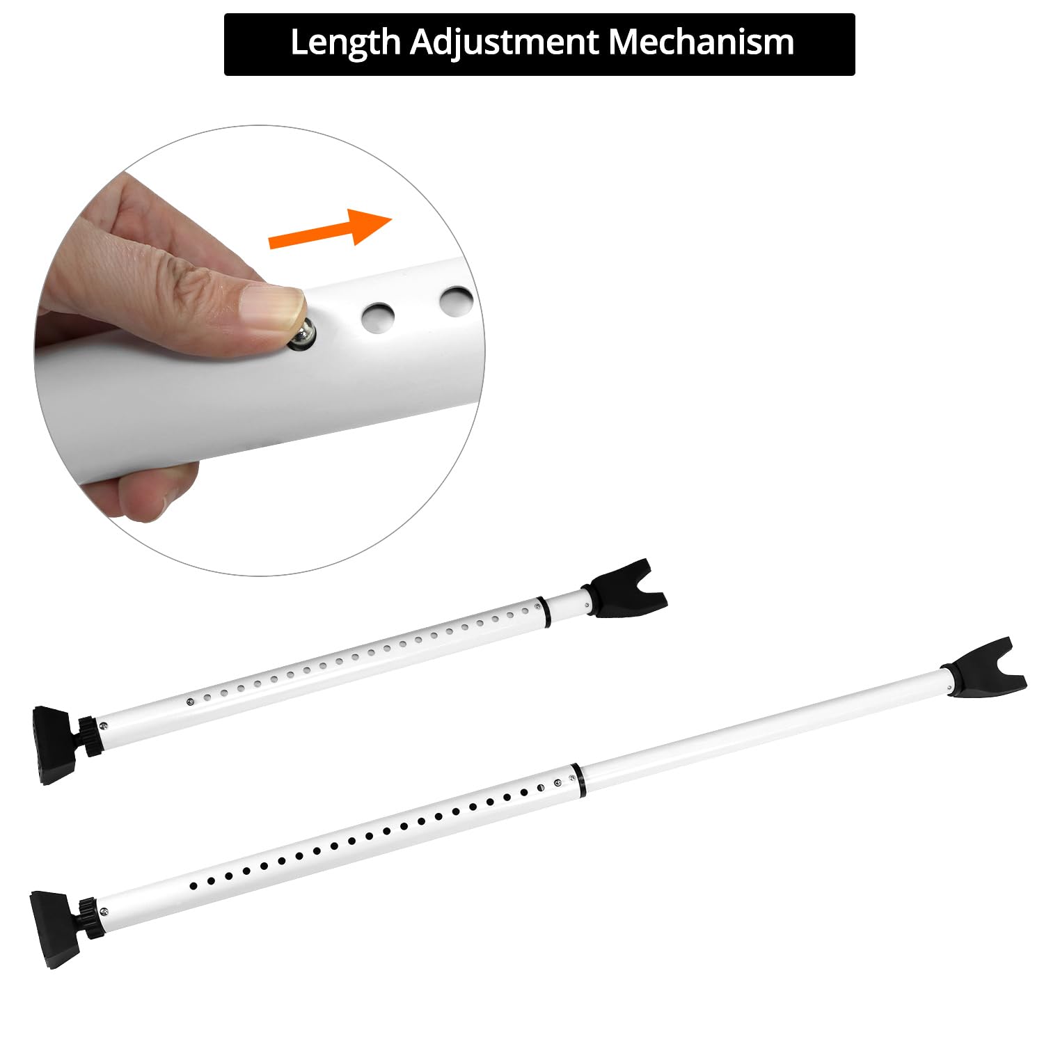 QWORK® Barre de Securite Porte, 73-115 cm Barre de Sécurité Réglable, Barre Télescopique Anti-effraction, pour Maisons de Location, Hôtels, Chambres