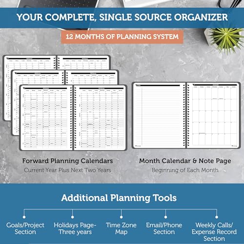 Planner Pad PRSD25 Spiral Bound January-December 2025/ Calendar Year 6 3/4 Inch X 8 1/2 Inch Medium 3-Tier Funnel Down 12 Month Organizer thumb #3