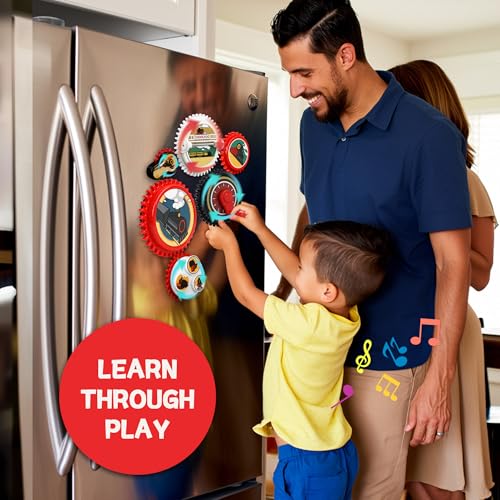 Image of 7PCS Magnetic Gear Toy Set, Train-Themed Gear Toys for Toddlers 1-3, Educational STEM Gears Toys for Kids, Cute Fridge Magnets for Toddlers, Montessori Learning Toy Gift for Boys Girls | Magnetic Fridge Gears, Montessori Learning Toy, Hands-On STEM Play, Creative Gift for Toddlers Boys and Girls