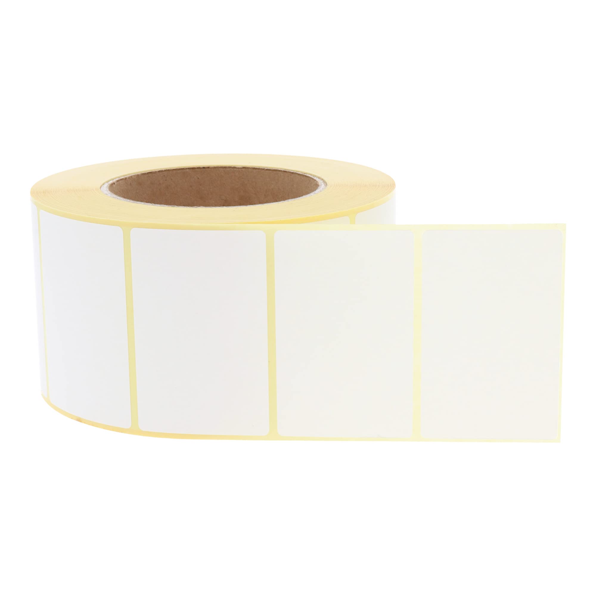 Labelident Thermoetiketten 70 x 45 mm - 6.000 Etiketten, 4 Rollen à 1.500 Etiketten 76 mm Kern | thermodirekt bedruckbar, selbstklebend und stark permanent haftend für Thermodrucker