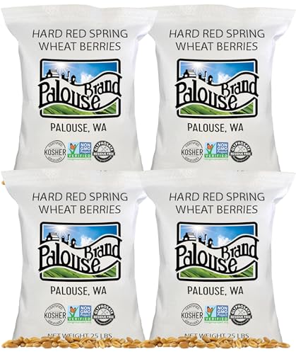 Palouse Brand Hard Red Spring Wheat Berries | 100 LBS | Non-GMO Project Verified | Desiccant Free | Sproutable | Kosher