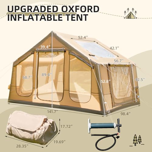Carpa Inflable Camping 10 Personas 4 Estaciones Beige miniatura 2
