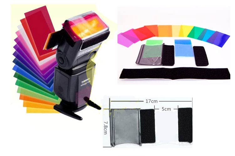 Filtres de couleur RANY pack de 12 gélatines haute résistance pour flashs