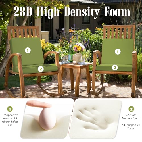 Image of Deep Seat Patio Cushions Set, 22x22 Inch Waterproof & Fade Resistant Outdoor Chair Cushions, Thick Padded Replacement Sofa Cushions for Garden Yard Furniture