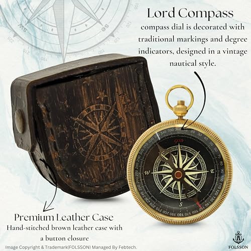 Brújula de Bolsillo de Latón Grabada con Estuche de Cuero – Brújula Náutica Vintage de 2" con Poema “para Mi Hijo” – Regalo Inspiracional para Hijo de Papá, Graduación, Cumpleaños y Navidad miniatura 4