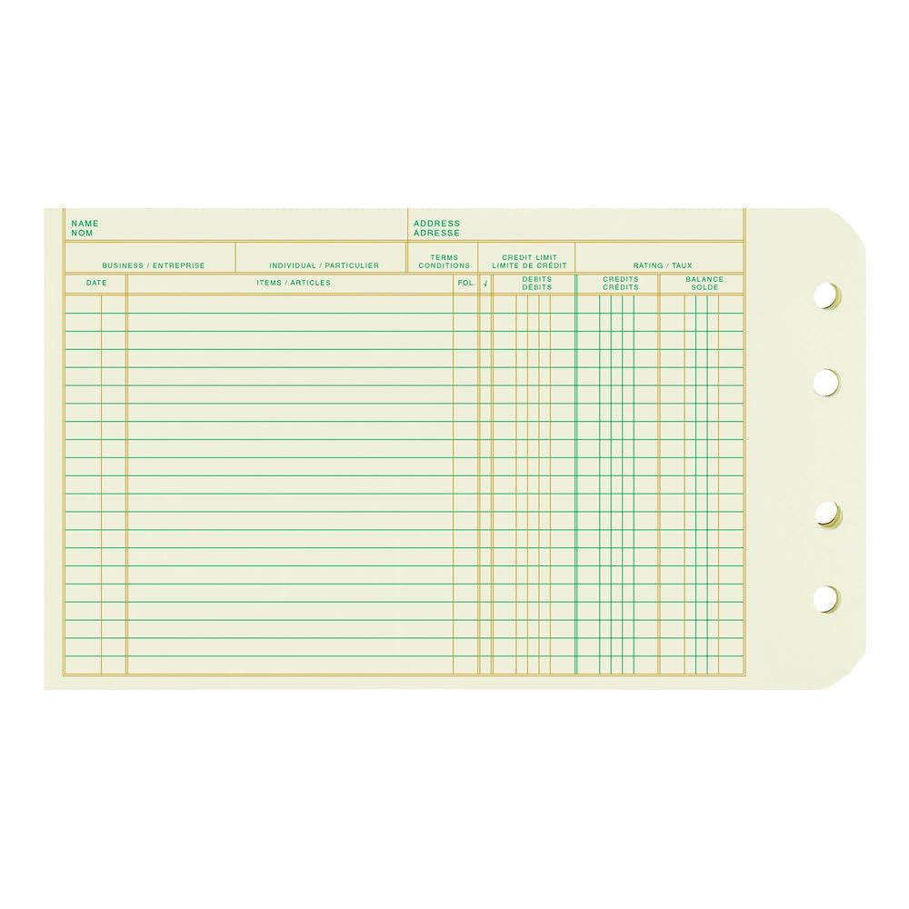 Rediform Extra Sheets for 4-Ring Ledger Binder, Green Eye-Ease Paper, Pre-Punched, 5" x 8.5", 100 Refill Sheets (14-055) (14055)