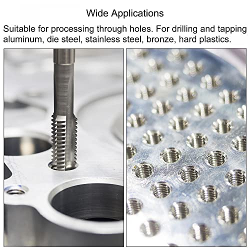 uxcell m5 x 08 straight flute thread tap and 42mm twist drill bit set metric titanium plated 6542 high speed steel machine screw thread tap threading drilling tool
