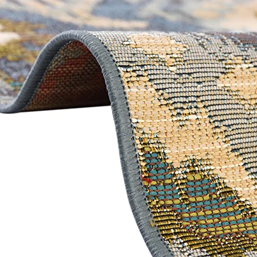 Rugs.com Outdoor Modern Collection Rug – 2' 2 X 3' Blue Flatweave Rug Perfect For Entryways, Kitchens, Breakfast Nooks, Accent Pieces #TOP7