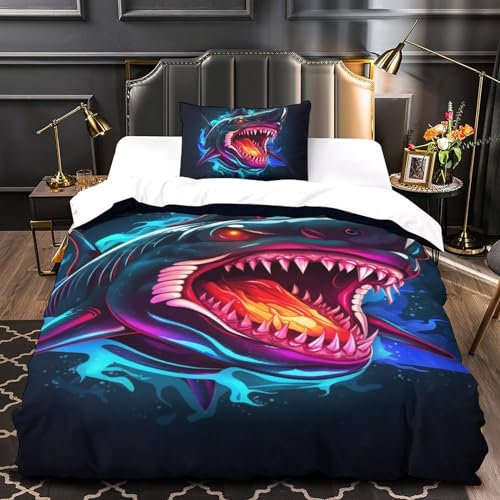 Parure de lit housse de couette requin impression 3D haute densité