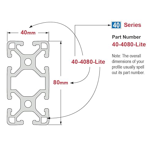 Miniatura 10 de 8020 Inc., 40-4080-Negro, Serie 40 1.575 in x 3.150 in ranura en T x 12.008 in