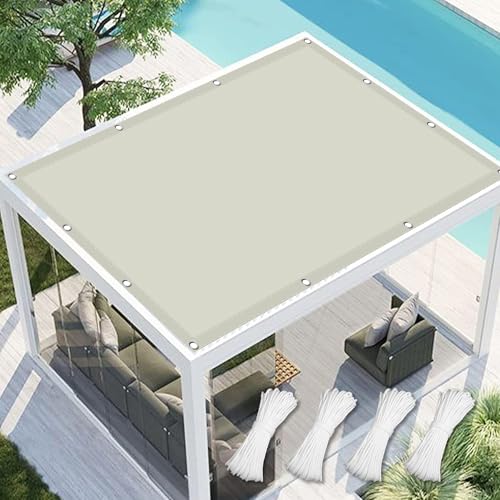 Voile d'ombrage imperméable 1.2x3m blanc cassé pour balcon