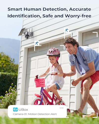 Image of SEHMUA Security Cameras Wireless Outdoor with 5MP Resolution, 10x Optic Zoom, 360 Panoramic View, 10400mAh Battery, Solar Powered, Color Night Vision, PIR Detection, IP65 Watherproof for Home (Grey)