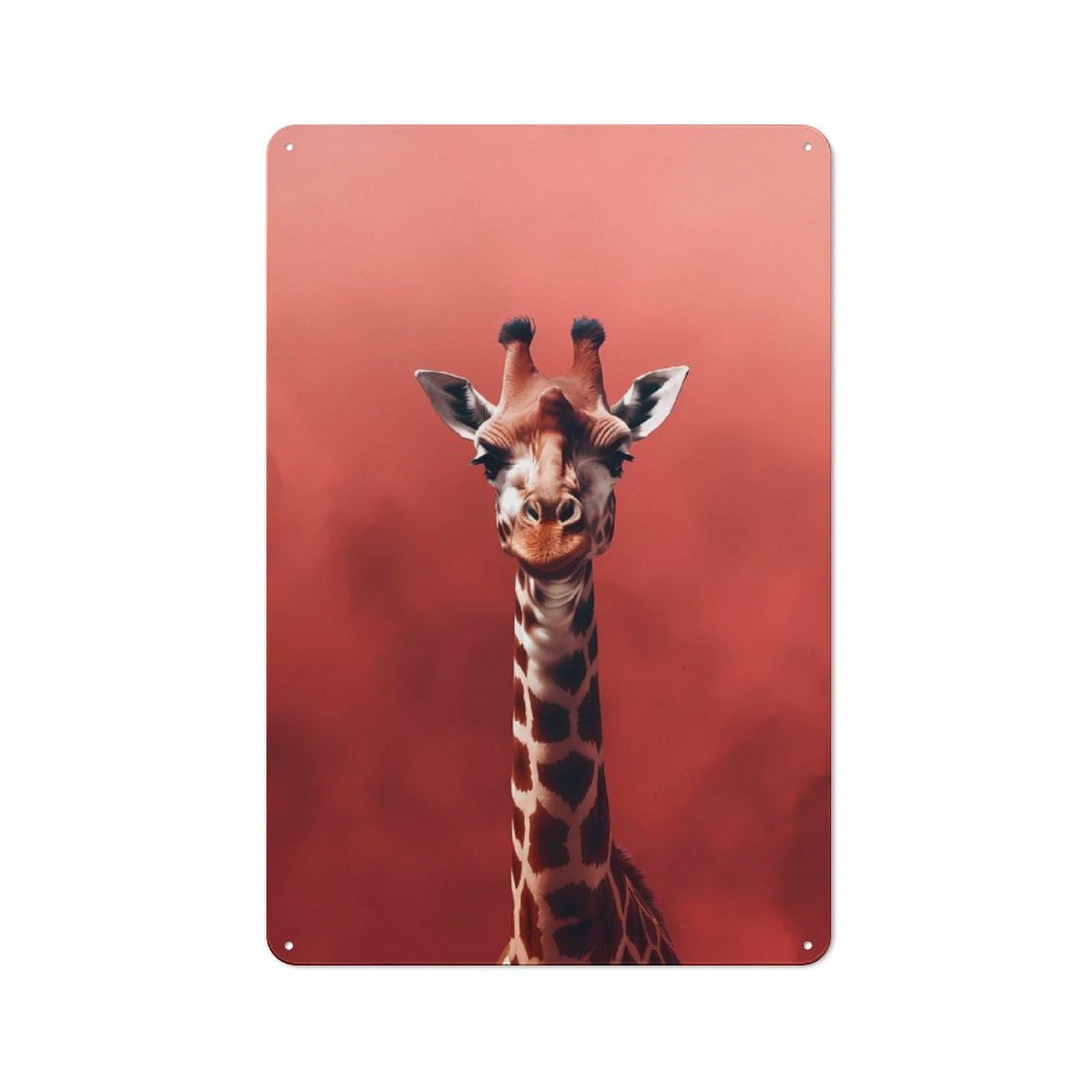 Junmoney Giraffe Smoke Metal Sign 30X20cm With For Pub Or Café, Retro Decor, Suited To Café Interior Fans