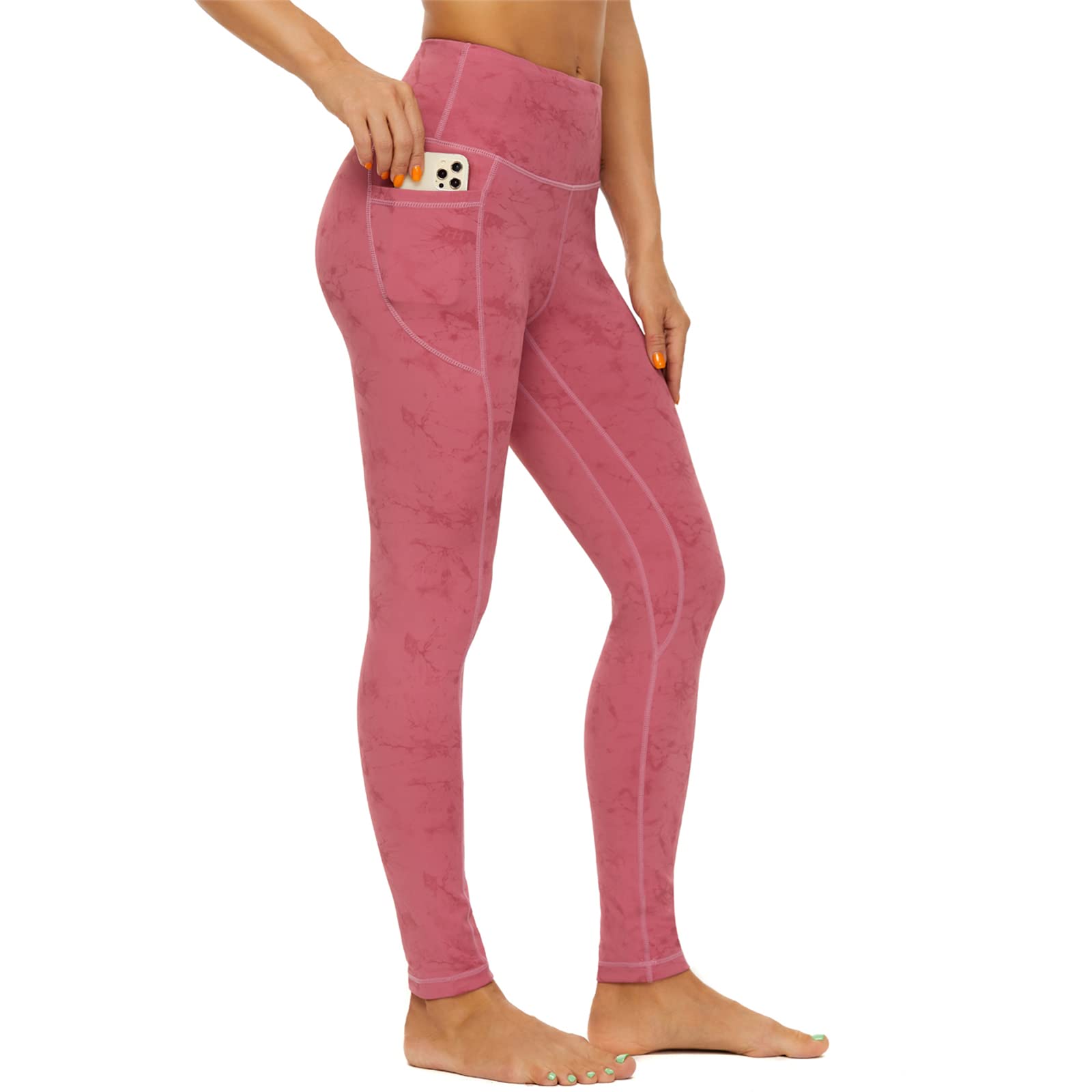 ccko High Waisted Leggings for Women with Pockets, Womens Yoga Pants Stretch Workout Leggings Tummy Control