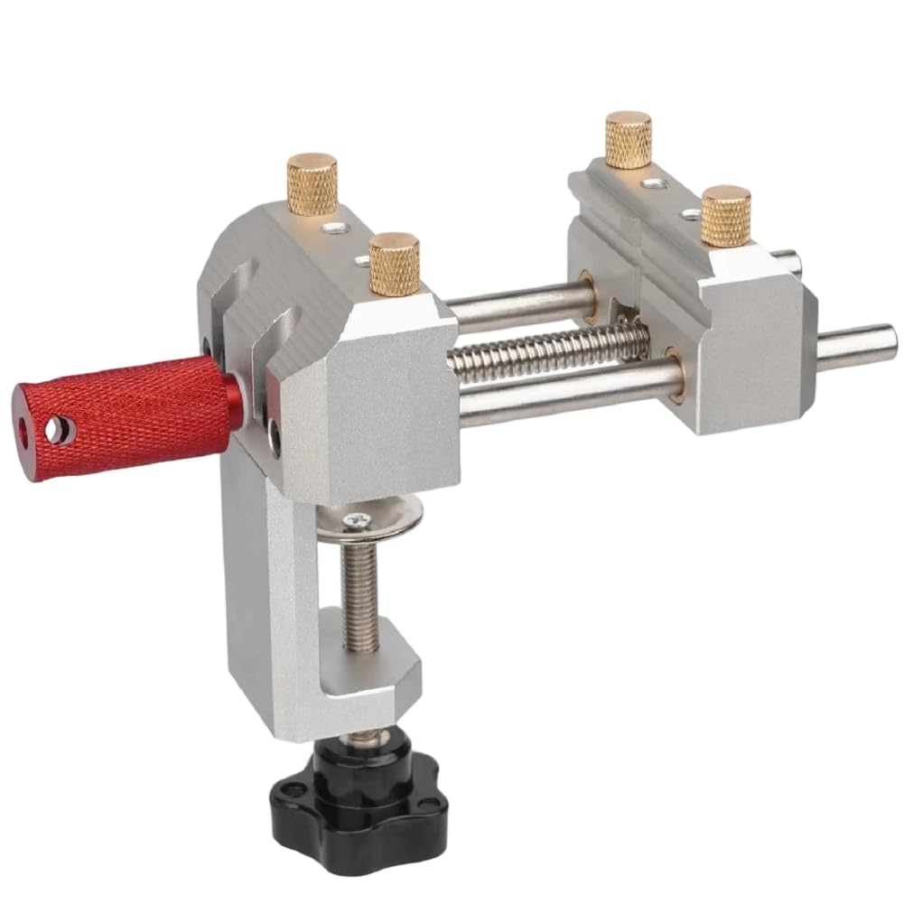 Aundhegrtt Silver Aluminum Alloy Table Vice Bench Vise Multifunctional Table Vise Bench Clamp Mini Workbench Woodworking Clamp C