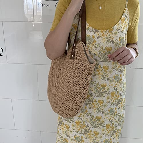 Bolso tejido hecho a mano tipo capazo de red moderno para el día a día 3