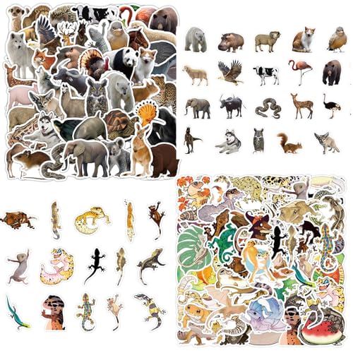 yolzhxe 100 peças autocolantes de animais para crianças, autocolantes impermeáveis, autocolantes para crianças, envelopes adequados, cartões de felicitações, decorações, portáteis, letas, etc.