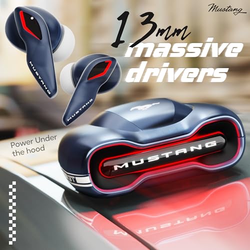 Boult x Mustang Torq Wireless in Ear Earbuds with 50H Playtime, App Support, Quad Mic ENC, 45ms Low Latency, Breathing LEDs, 13mm Drivers, Touch Control, Made in India IPX5 Ear Buds TWS Bluetooth 5.4