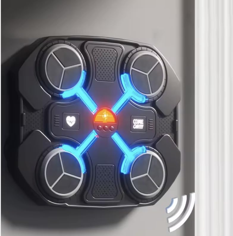 Macchina Da Boxe Musicale Professionale A Parete, Con Luci LED Dinamiche E Bluetooth, 12 Velocità, Per Adulti E Bambini, Colore Blu