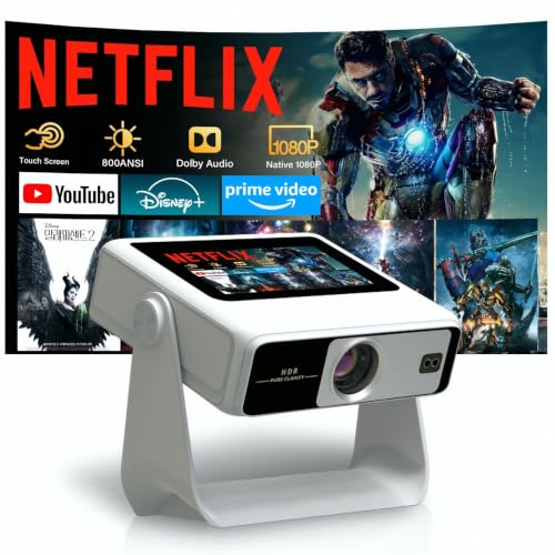 Image of Aepuesem Portable Outdoor Projector with Wifi and Bluetooth & Touchscreen