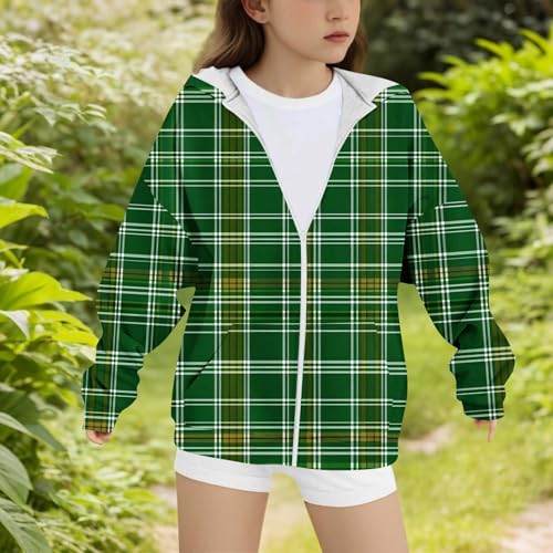 Girls Sherpa Lined Jacket Fleece Zip Up Hoodies Flannel Plaid Sweatshirt Jacket Full Zip Pullover for Teen Girls4
