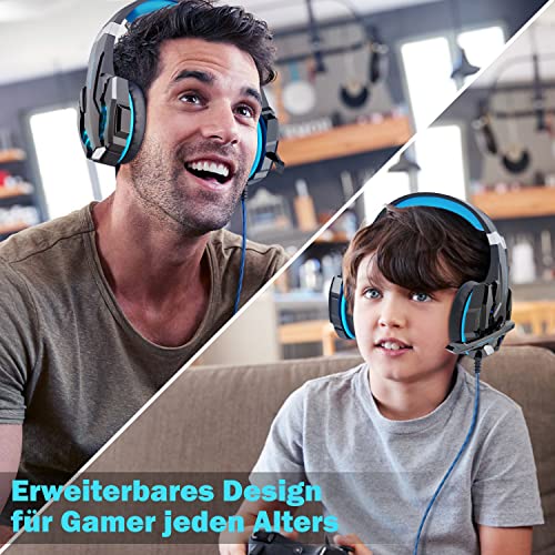 INSMART PS4 Headset, PS5 PC Gaming Headset Auch für Nintendo Switch, Xbox One & Laptop, 3.5mm Noise Cancelling Gaming Kopfhörer mit Mikrofon, Surround Sound System & Extra 3,5mm Y-Klinkenadapter - Image 7