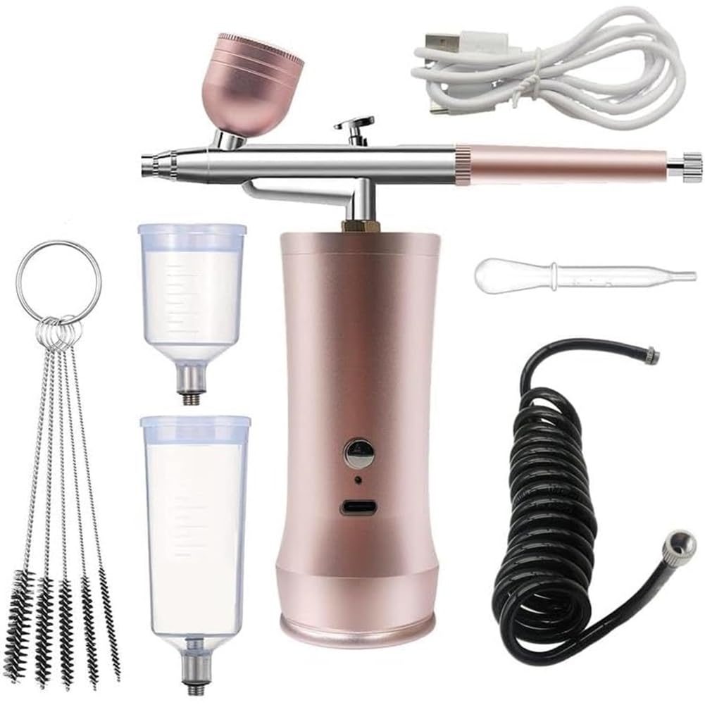 Juego de aerógrafo de mano inalámbrico recargable para decoración de pasteles y cosmética C