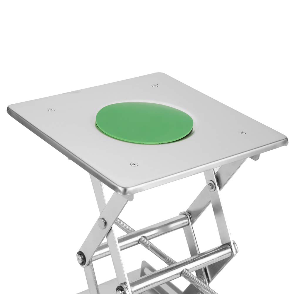 Plataforma de elevación para laboratorio de acero inoxidable SS304, estante en tijera con altura ajustable, 200 x 200 x 280 mm para equipos de laboratorio de física, química y biol