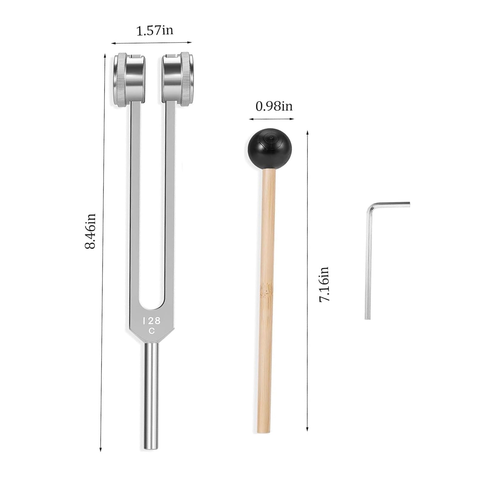 128 Hz Weighted Tuning Fork Medical-Grade Tuning Forks for Healing-Professional Tuning Fork C128 with Mallet Essential Yoga and Meditation Accessories & Sound Healing Instruments — Amazon image 3