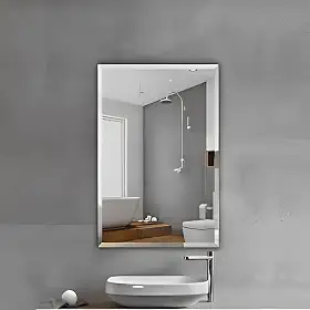 Genérico Espelho Retangular Decorativo Multiuso Para Banheiro Quarto Com Bisotê 60x40