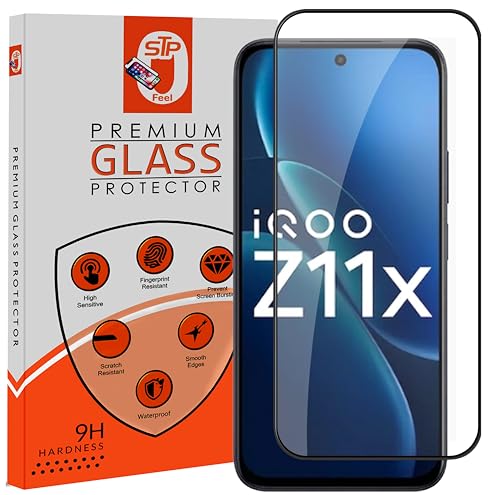 Image of STP FEEL Premium Tempered Glass Screen Protector Guard Compatible For IQOO Z11X 5G (6.72 Inch, Pack of 1) | Edge to Edge Coverage With Easy to installation kit for Smartphone