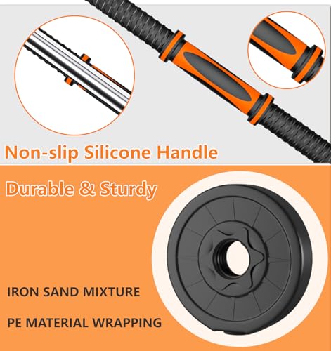 Kurzhanteln Verstellbar 20 KG Hanteln Set 2 in 1 mit Lang und Kurz Verbindungsstange Dumbbell Muskeltraining für Männer und Frauen Aerobes Krafttraining Fitnessgeräte-Gruppe – Bild 6