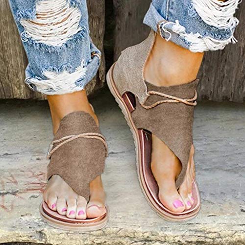 Women'S Sandals Tassel Ankle Boots, Retro Bohemian Sandals Beach Travel Shoes Clip Toe Flip Flops High Top Flat Casual Dressy Sandals2
