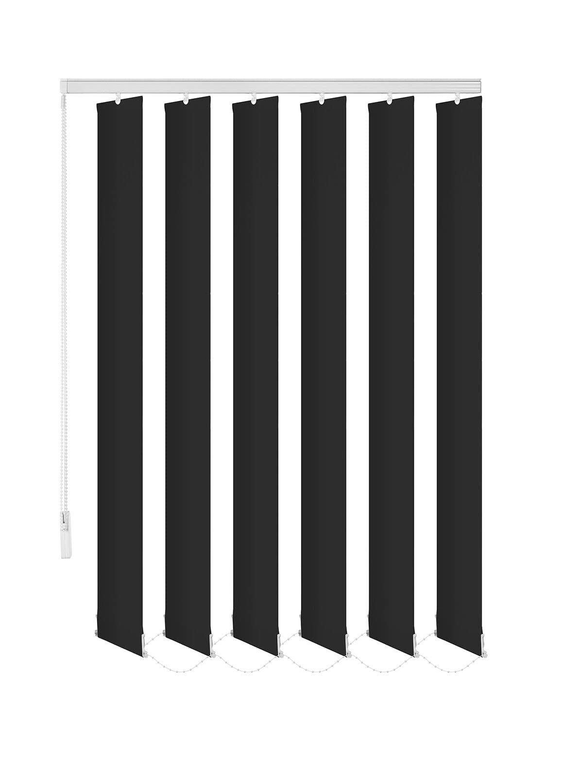Lot de 20 lamelles de rechange, 9 couleurs, 250 cm de long, raccourcissables individuellement, suspensions de rechange (noir, lot de 20)