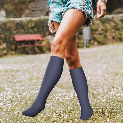 Compression Socks for Women & Men 6 Pairs - Best Support for Nurses,Running,Hiking,Recovery & Flight Socks, Small-Medium, Assort043