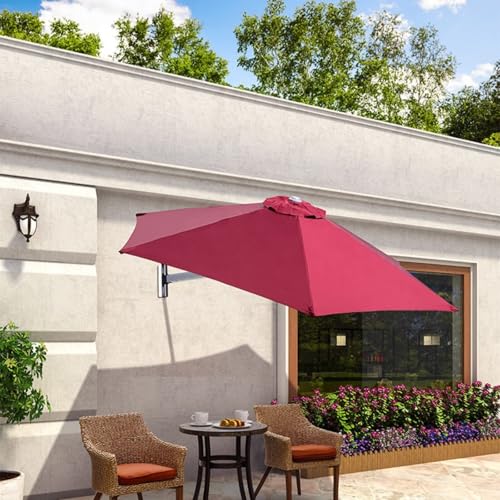 Sombrilla de Pared de 2,5m sin Base para Balcón y Patio Pequeño 2