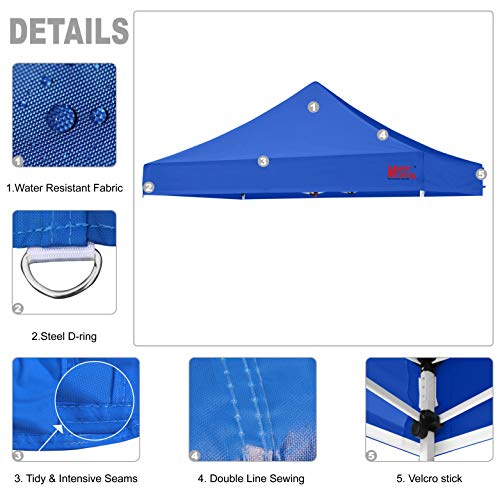 Image of MASTERCANOPY 8x8 Replacement Pop Up Canopy Top for Kingkong Frame Blue