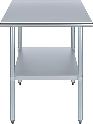 Vista 288 de AmGood Mesa de trabajo de acero inoxidable de 18 pulgadas x 36 pulgadas Mesa de preparación de alimentos de cocina de metal NSF