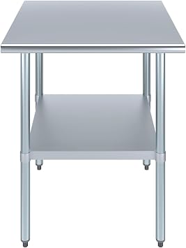 30 X 30 Stainless Steel Work Table with Undershelf | Kitchen Island Food Prep | Laundry Utility Bench | Garage Work Station | NSF Certified