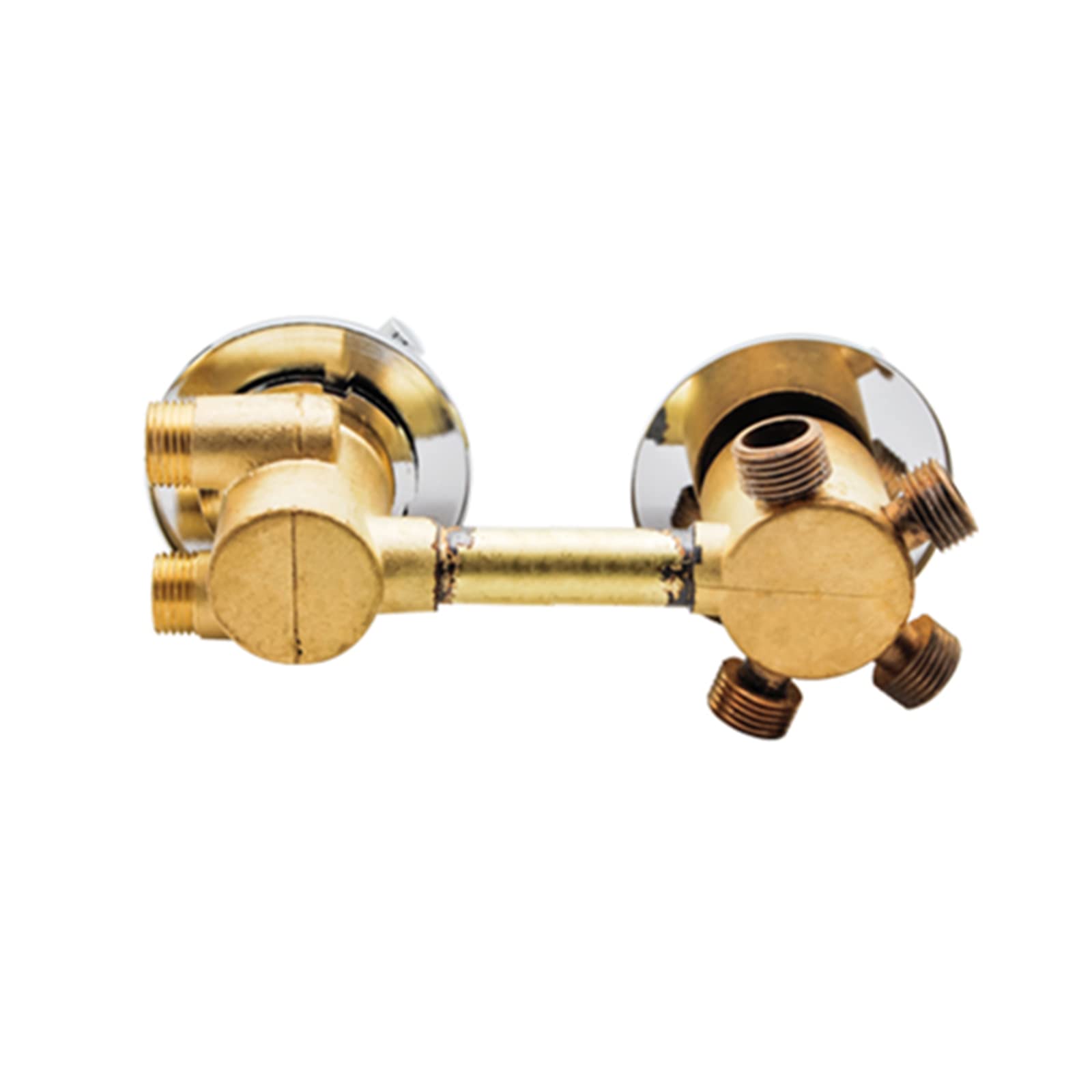 ZYCHSJXA 4-Way Brass Thermostatic Shower Diverter Valve, G1/2 Threaded Mixer Control for Bathroom, Auto-Thermostat with Cartridge, 12.5cm Output, & Reliable