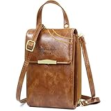 Premium-Materialien: Handy Umhängetaschen aus strapazierfähigem PU-Leder, weich und leicht zu reinigen. Goldreißverschlüsse und Accessoires mit stilvollem Retro-Finish. Es gibt auch einen kleinen festen Gurt, der als Handtasche verwendet werden kann.
