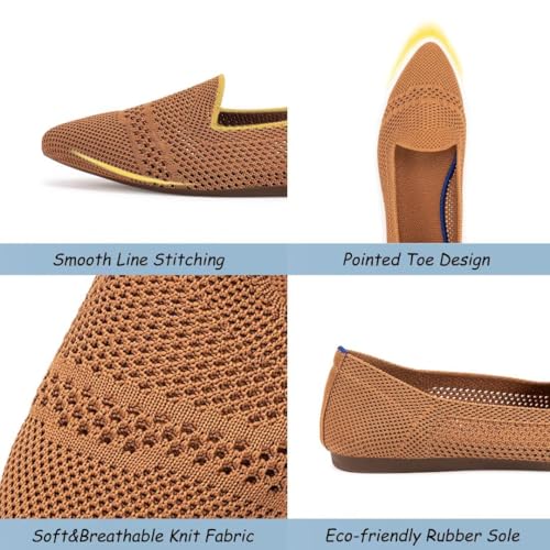 Image of Frank Mully Womens Pointed Toe Flats Knit Dress Shoes Comfort Women Shoes Softable