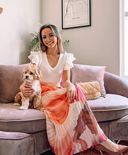 MISSJOY Womens V Neck Ruffle Short Sleeve Ribbed Slimming Basic Bodysuit Leotards Tops Blouses3