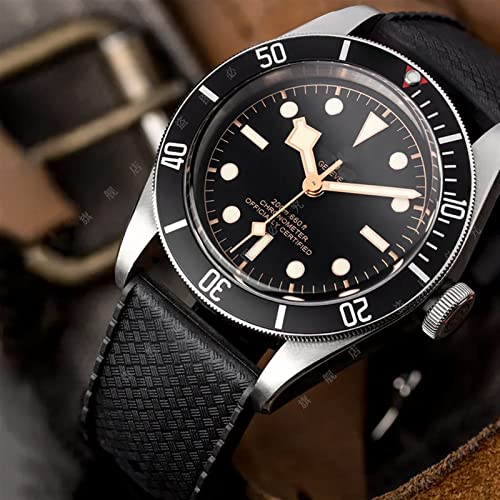 Bracelet de montre Tropic en caoutchouc de fluorine orange 22mm pour Seiko - 6