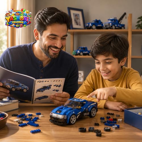Image of Yashoni Automotive Building Blocks Toy Set for Kids | 10+ Construction Models in one Set| Aircraft, Excavator, Jeep, Car Model Building Kit | Educational STEM Toy | Ages 6+ (Super Run Finals)