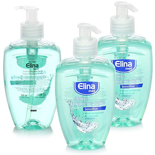 3x aktive Hygiene Handseife im Pump-Spender - erfrischende & sensitive Hygiene-Seife für die Hände - Hand-Waschlotion - 300ml je Spender (03 Stück)