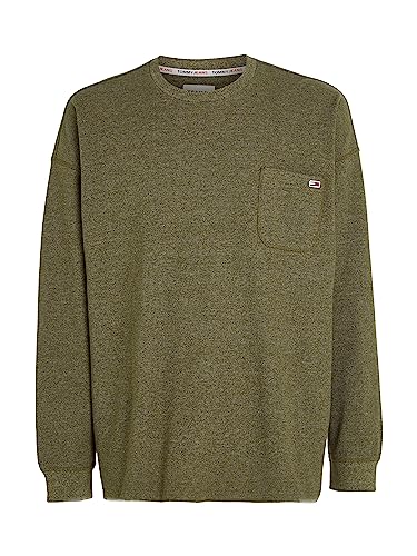 Tommy Jeans Tjm Rlx Waffle Snit Tee Langarm Strickoberteile, Herren, Grün (Drab Olive Green), M 4