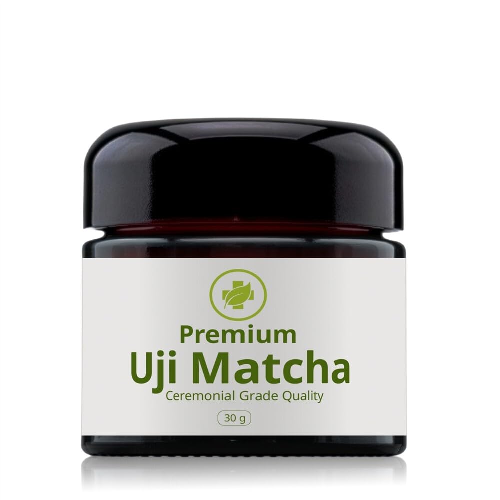 vitalundfitmit100 Uji Premium Matcha Pulver 30 g – süßlicher Geschmack – fein vermahlen