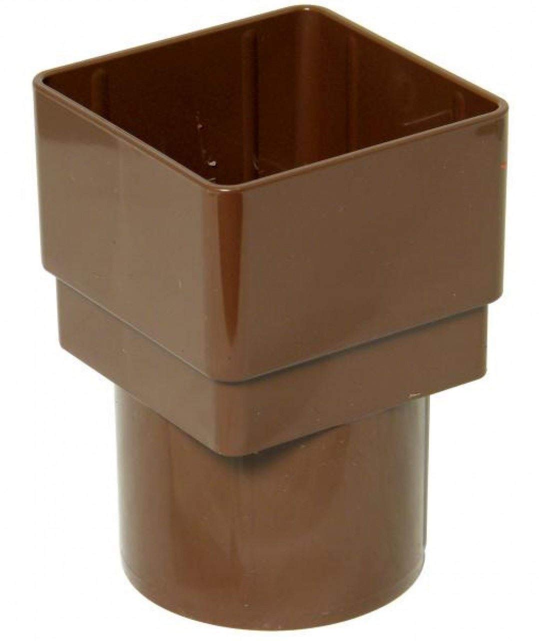 FLOPLAST 65mm Square to 68mm Round Downpipe Adapter - Brown - Pack of 2